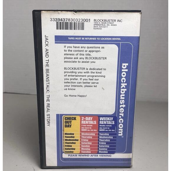 Blockbuster Video VHS Clamshell Rental Case Jack and the Beanstalk Real Story - Picture 3 of 11